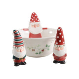 Whimsical gnome salt & pepper shakers with matching condiment bowl by Pfaltzgraff