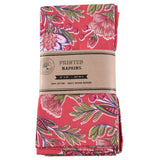 Set of 4 Magenta Floral Cotton Napkins by Mahogany
