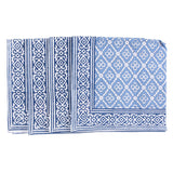 Seville Blue Cotton Napkins by Pacific & Rose, Set of 4