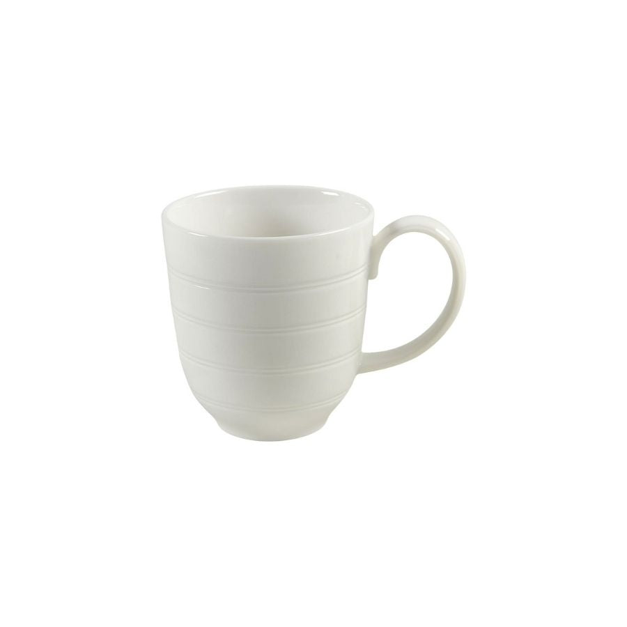 Aspen Ridge White Mug with embossed bands