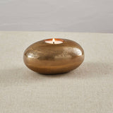 Golden pebble tea light holder