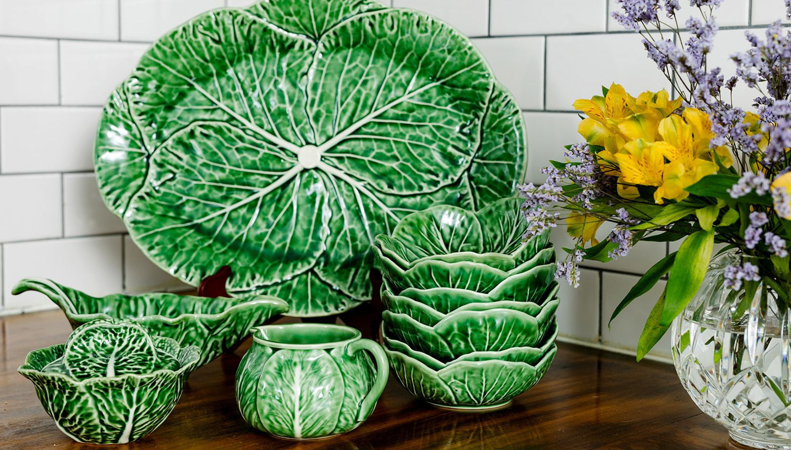 Bordallo Pinheiro Cabbage Green Dinnerware