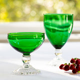 Bubble Foot Green Water Goblet