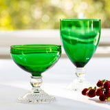 Classic Bubble Foot Green vintage glassware by Anchor Hocking