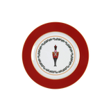 Grenadiers red rimmed salad plate with soldier by Bernardaud