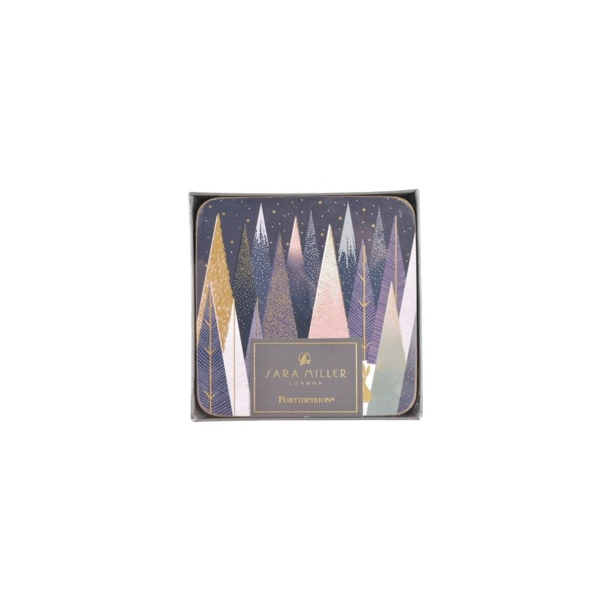 Set of 6 Frosted Pines cork backed coasters by Portmeirion