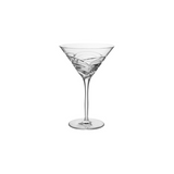 Art Deco style cut clear martini glass 