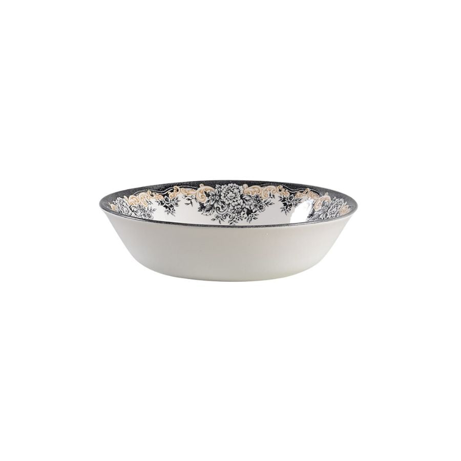 Decorative bowl with floral pattern on a white background