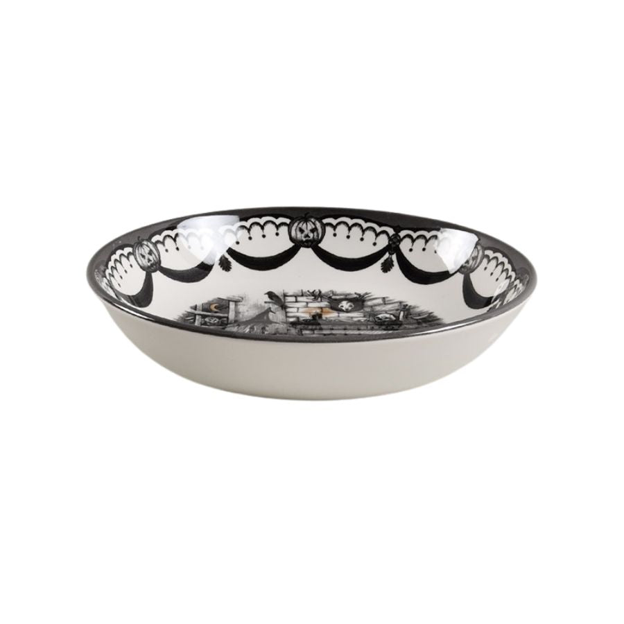 Side view of Haunted Home pasta bowl