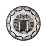 Doorway of a spooky house filled with ghosts and a witch.