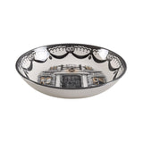 Decorative bowl with architectural design on a white background