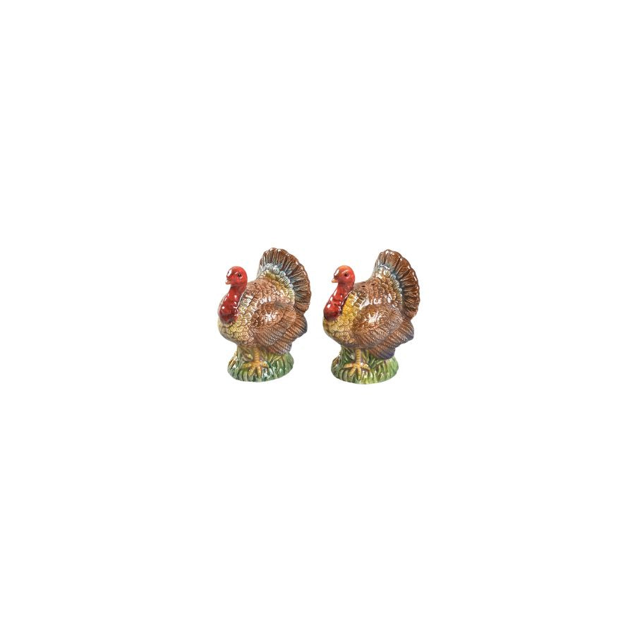 Pair of turkey shaped ceramic shakers