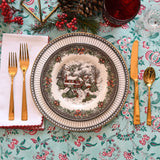 Holiday place setting in black and green