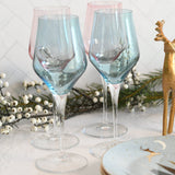 Contessa wine glasses in teal by Vietri