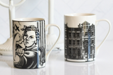 Graphic mugs express your hopes for the day or your mood at the moment.