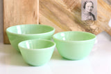 Set of 3 jadeite mixing bowls