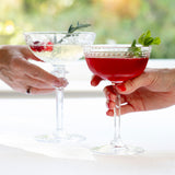 Festive cocktails in champagne sherbets