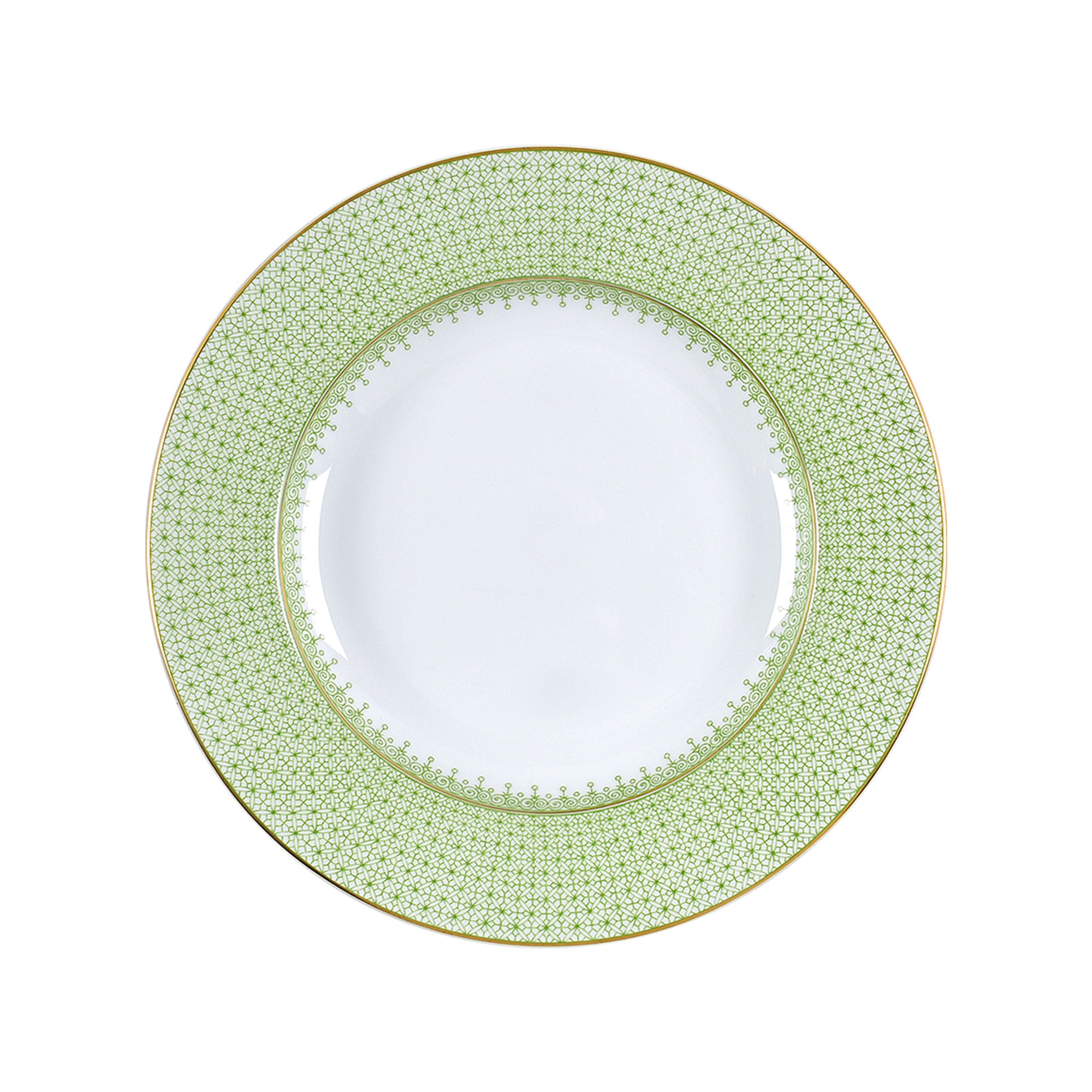 Elegant green geometric dinner plate