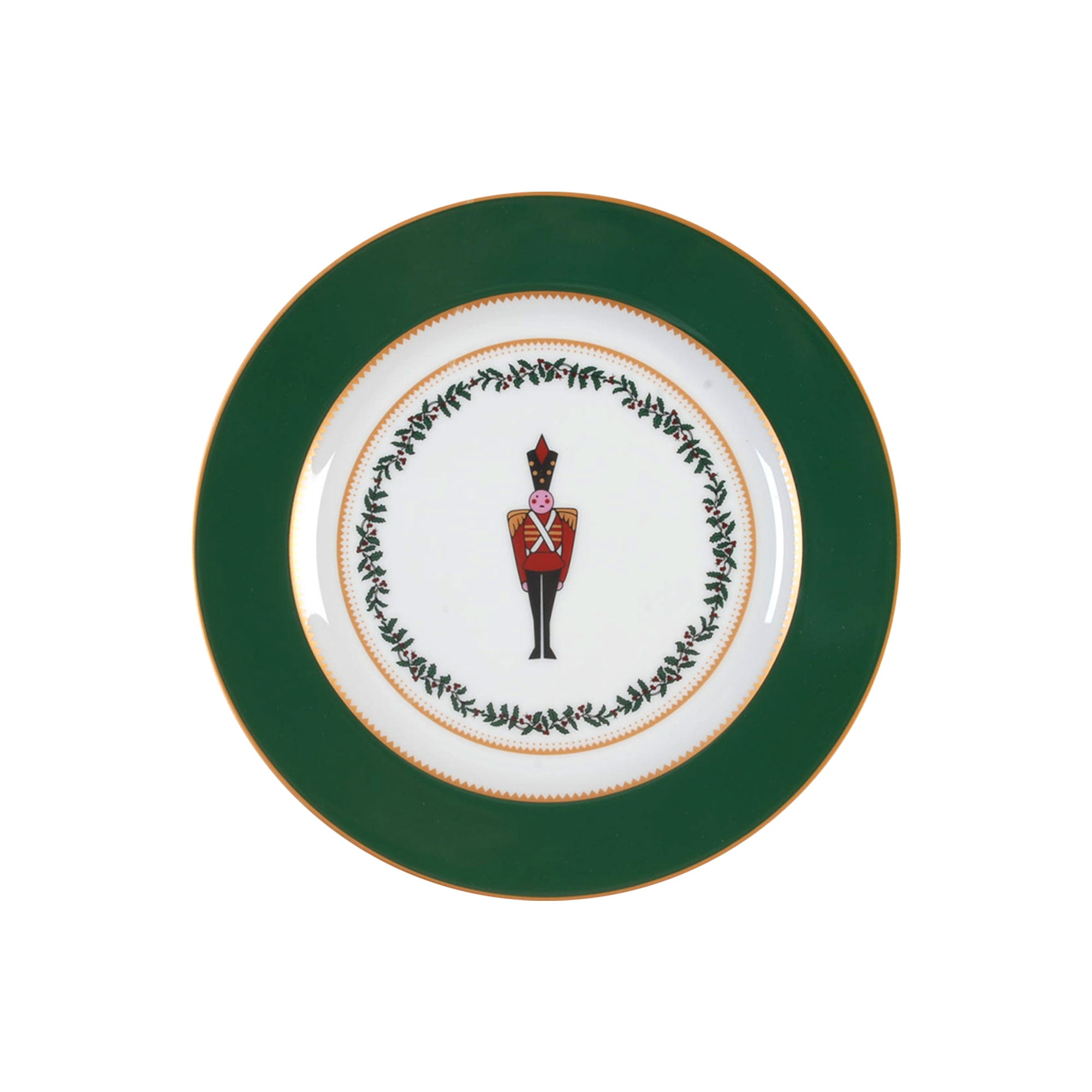 Grenadiers green salad plate with toy soldier by Bernardaud