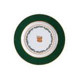 Grenadiers green accent salad plate with drum by Bernardaud