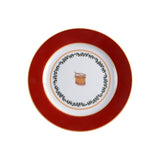 Grenadiers red salad plate with drum by Bernardaud