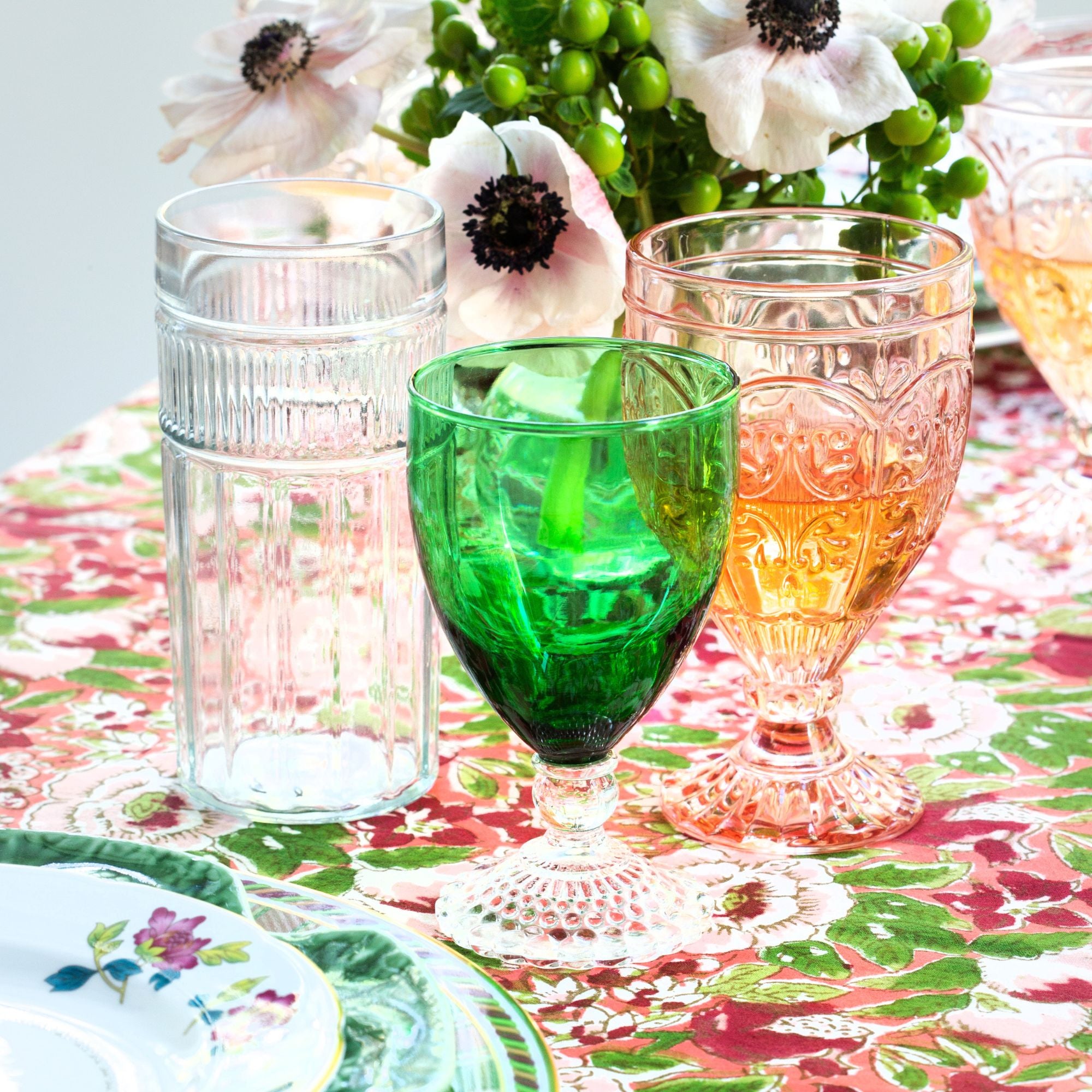 Clear and colorful glassware