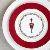 Grenadiers red salad plate with toy soldier by Bernardaud