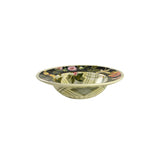 Green and yellow plaid mixes with flowers and insects for a striking pattern play in the Jardienere Soup Cereal bowl.