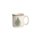 White mug with Christmas tree design on a white background