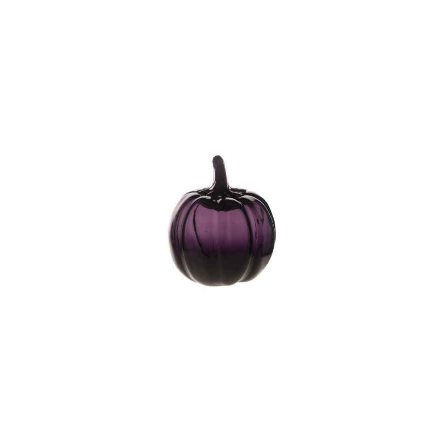 Small purple glass pumpkin by Blenko
