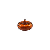 Wide topaz crackle glass pumpkin by Blenko