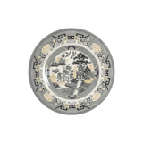 Classic willow design in black and gold on an ivory plate.