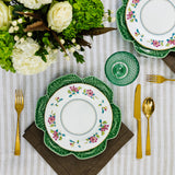 Vintage Chinese Flowers salad plate on a crisp, modern table.