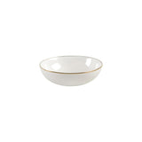 The Trianna all purpose bowl is elegant and versatile with simple gold trim and a size to fit most any dish.