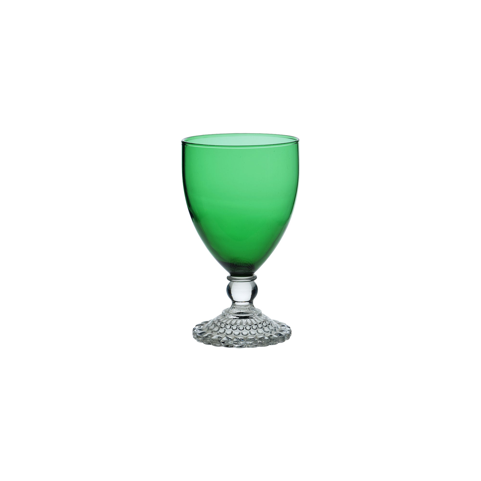 Bubble Foot Green water goblet by Anchor Hocking