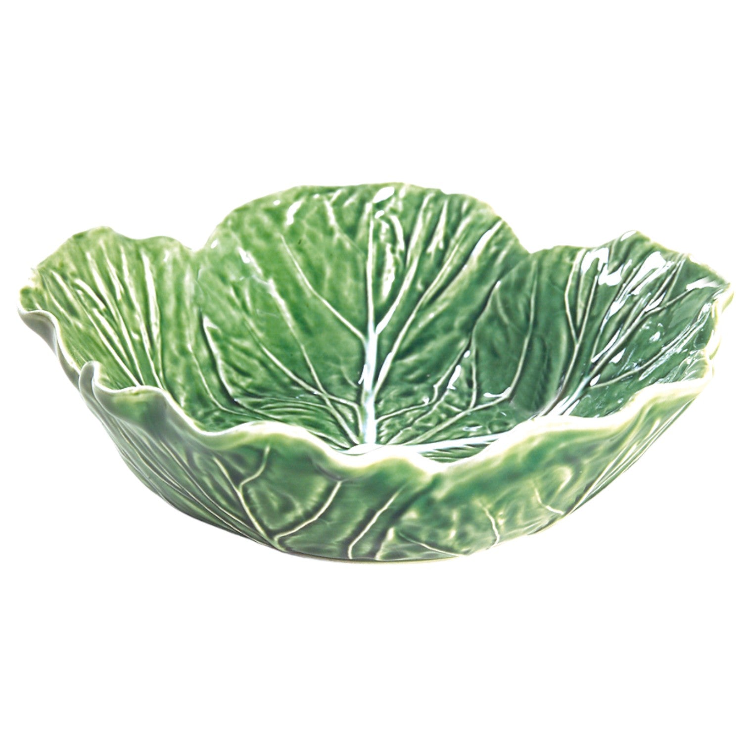 Cabbage Green 9-inch round vegetable bowl by Bordallo Pinheiro