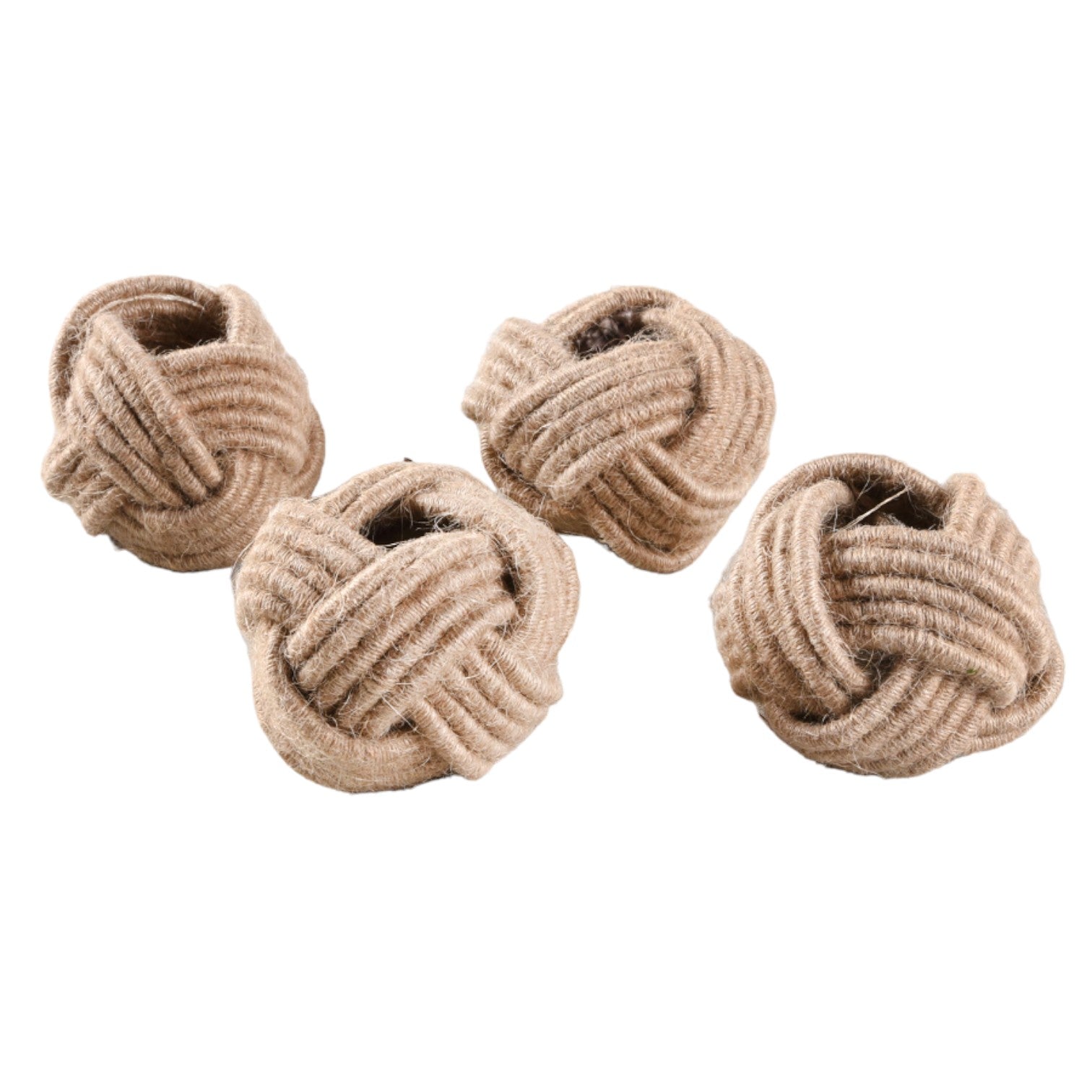 Set of 4 Braided Jute Napkin Rings 