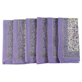 Set of 6 Lavendar Floral Cloth Napkins by Couleur Nature