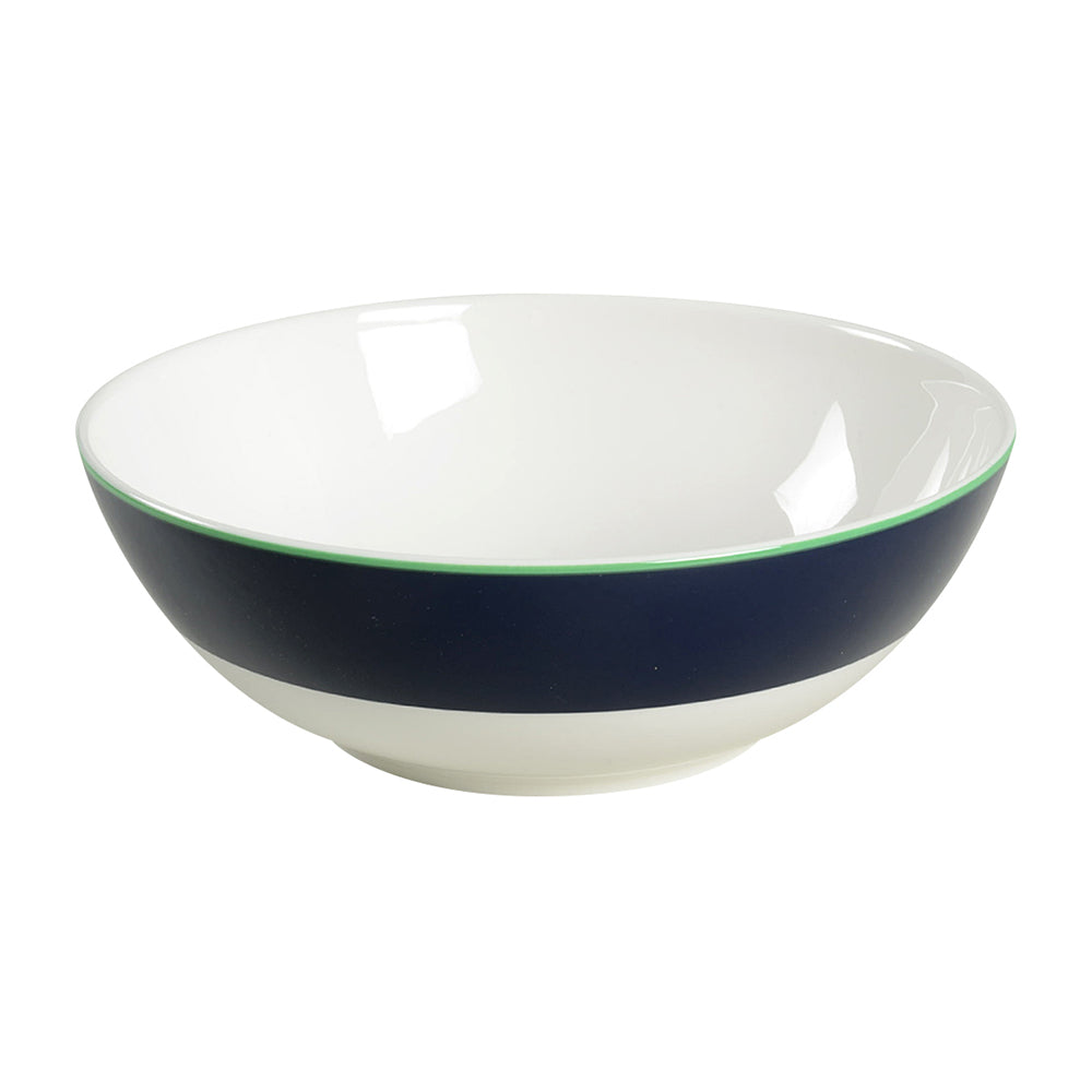 Hopscotch Drive Navy Banded Soup/Cereal Bowl with Green Trim by Lenox