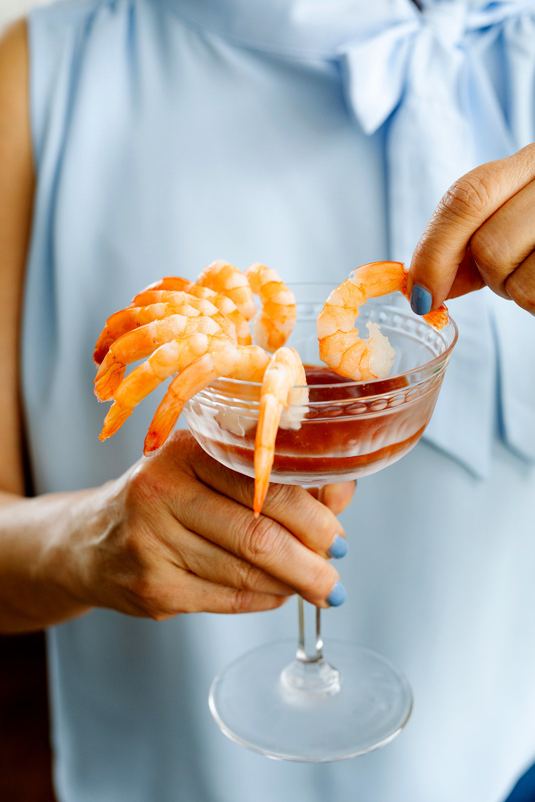 Shrimp Cocktail served in elegant stemware.