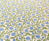 Pomegranate blue tablecloth by Pacific & Rose