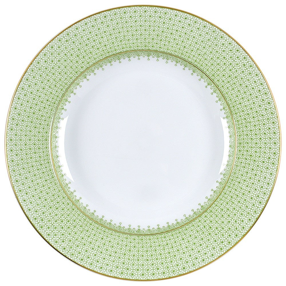 Green apple lace charger plate by Mottahedeh