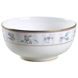 Sunburst Salad Bowl by Wedgwood, Blue and Pink Floral with Gold Trim